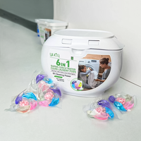 Capsules de lessive OEM/ODM, parfum floral, protection des couleurs, adoucissant, élimination des taches, capsules de gel lessive 6 en 1
