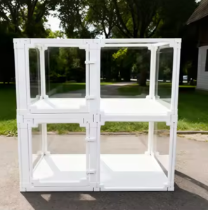 Clôture moderne pour chien de compagnie en ABS, matériau PET, <span class=keywords><strong>cage</strong></span> de sécurité entièrement transparente, conception sans fermeture pour une utilisation en intérieur, balcon, facile - Product Image 2