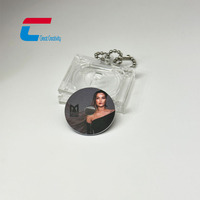 Logo personnalisé idole porte-clés NFC mini album de musique CD étui étiquettes de médias sociaux