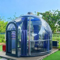 Mai Huan Nouvelle Tente Bulle Transparente en Verre et Alliage d'Aluminium pour Restaurant, Dôme Sphérique, Maison de Vacances en Plein Air