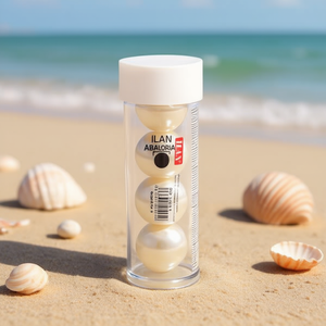 Perline Ilan Abalorio 20mm colore perla per la creazione di gioielli, 12 pezzi per tubo - Product Image 2