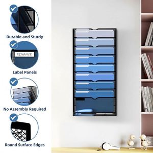 Organisateur de fichiers mural suspendu à 10 niveaux, porte-documents mural, organisateur de documents mural - Product Image 4
