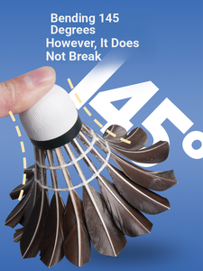 12個入り 耐久性のあるトーナメントクラス 77スピード バドミントン グースダックフェザーボール PUコルクヘッド 高弾性 安定したカーブフェザー - Product Image 3