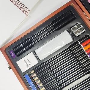 GF Populaire – Coffret de 79 pièces de fournitures artistiques en bois pour enfants, idéal pour le <span class=keywords><strong>dessin</strong></span>, la <span class=keywords><strong>peinture</strong></span> et la coloration – Vente en gros - Product Image 5