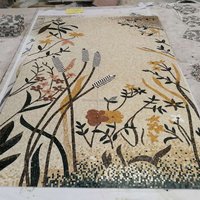 Personnalisé Arbres Fleurs Oiseaux Marbre Mosaïque Murale Pierre Art Incrustation pour Hôtel ou Maison Parquet Caractéristique avec Conception Graphique Gratuite