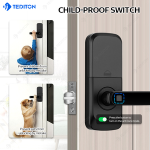 Tediton ล็อคประตูอัจฉริยะดิจิตอล, ล็อกประตูอัจฉริยะไร้สายไร้สายไร้กุญแจล็อกลายนิ้วมือล็อกประตูอัจฉริยะสำหรับประตูหลัก - Product Image 5