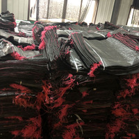Sacs en polypropylène tissé recyclé blanc et noir pour céréales, 50 kg