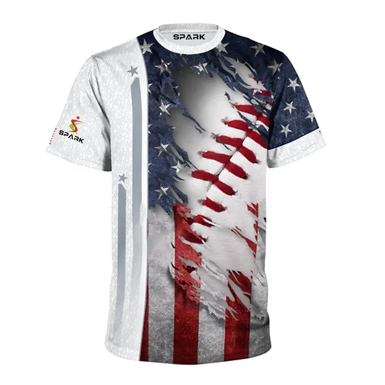 カスタムロゴ昇華2023新しいデザインのスポーツTシャツフルプリントTシャツ半袖アメリカンフットボールTシャツ