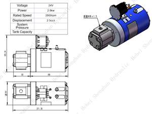 Gruppo Motopompa DC 12V 24V 1.6KW 2.2KW 2.8KW 4KW 5KW Unità di Potenza Idraulica Sistema Idraulico - Product Image 6