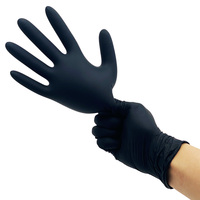 Gants de sécurité en nitrile noir très résistants 5 mil et 4 mil, texturés aux doigts, pour la cuisine, l'industrie du tatouage, les soins capillaires, logo personnalisé, sans latex