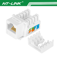 NT K008 Jack Keystone UTP 90 Derajat Dual IDC Cat5e Cat6 3u hingga 50u Berlapis Emas Modul Sambungan Jaringan RJ45