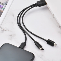 Venta al por mayor Dual Micro USB C Cable Splitter Y Cable 20cm 30cm Tipo de moldeo Carga rápida 2 1 Cable USB para impresora de 2 teléfonos