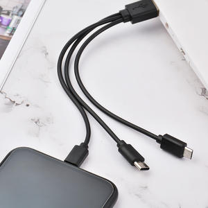 Großhandel Dual Micro USB C Kabel Splitter Y Kabel 20cm 30cm Formtyp Schnell ladung 2 1 USB Kabel für 2 Telefone Drucker - Product Image 3