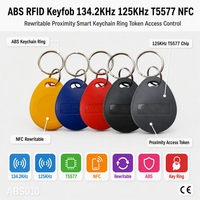 Porte-clés RFID ABS 134,2 KHz, 125 KHz T5577 NFC réinscriptible, porte-clés intelligent de proximité, jeton, étiquette de clé pour contrôle d'accès et sécurité d'entrée
