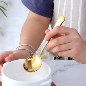ช้อนกาแฟโลหะเกาหลี ช้อนซุปทรงกลมสแตนเลส 18/0 พร้อมโลโก้สั่งทำ - Product Image 6
