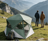 Tente de camping familiale pour 4 personnes, ultralégère, pliable, double couche, quatre saisons, imperméable, coupe-vent, ouverture rapide, durable