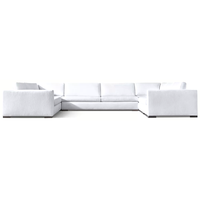 Ensemble de canapés Modena élégant à accoudoirs coniques pour salon, villa, mobilier d'intérieur en bois, coussins moelleux, taille personnalisable
