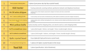 Комплект инструментов IDEALINK NTS-001 для обжима кабелей RJ45/RJ11, тестер сетевого кабеля LAN/FTTH - Product Image 4