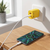 Chargeur de téléphone à charge rapide PD 20W, Fast 3.0, port USB+TYPE-C, prise murale, design rainuré, adaptateur secteur pour téléphone portable