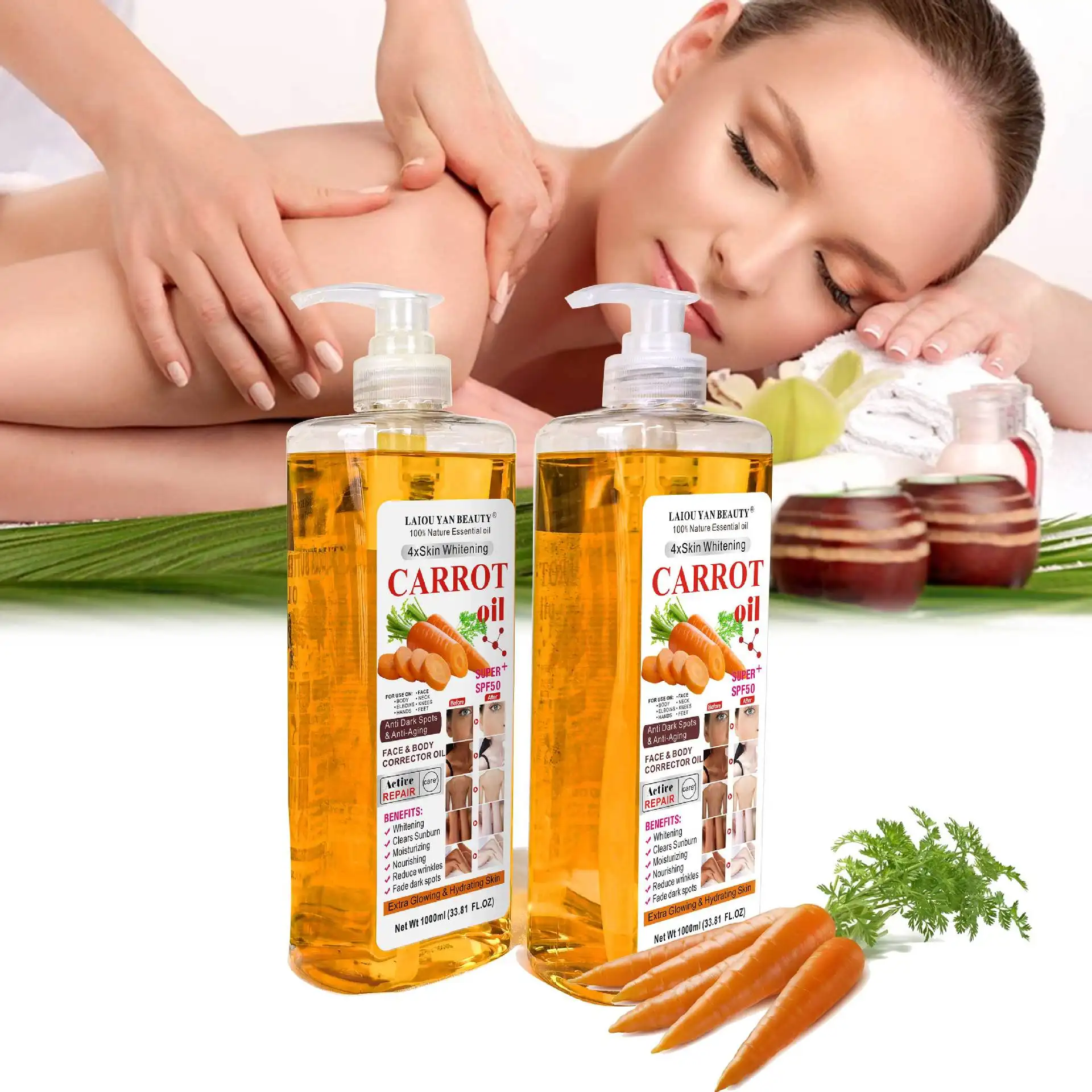 Vente en gros 1000Ml Hydratant Réparation de la peau Arbre à thé Huile de massage complète du corps Huile essentielle de lavande pour spa