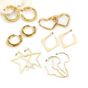 Pendientes de Aro Grandes y Huecos para Mujer, Hipoalergénicos, Personalizados, Chapados en Oro PVD de 18k, de Acero Inoxidable 304 - Product Image 4