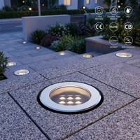 Lumière LED souterraine extérieure étanche IP67 en acier inoxydable 3W, durable, à intensité variable, avec télécommande, pour cour, parc, usage municipal