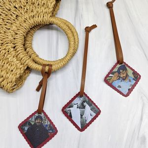 Hanging Ornament Blank <b>Bag</b> <b>Charm</b> Pendant Personalized Custom Photo PU Leather Pendant with Strap - Product Image 1