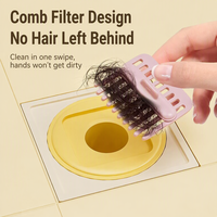 Noyau de drain de sol magnétique universel avec anti-refoulement, filtre à cheveux et bouchon anti-odeur pour drain de douche de salle de bain