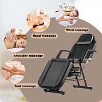 Lit de massage Luxmars avec dossier réglable, fauteuil d'esthéticienne en cuir PU, lit de beauté, réduction limitée de 50 %, noir uniquement