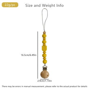 Chaîne de sucette en gros pour bébé, en silicone de qualité alimentaire, sans BPA, sans PVC, avec perles, support de sucette pour bébé facile à saisir - Product Image 5