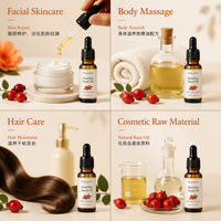 Huile de graines de rose musquée pressée à froid 10 ml, pure et naturelle, OEM ODM, approvisionnement en vrac pour les soins du visage, massage corporel, matière première cosmétique