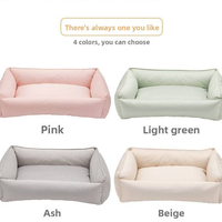 Vente en gros de lits pour animaux de compagnie rectangulaires classiques, en tissu lavable, respirant, chaud, utilisable en toutes saisons, multi-usages, universel