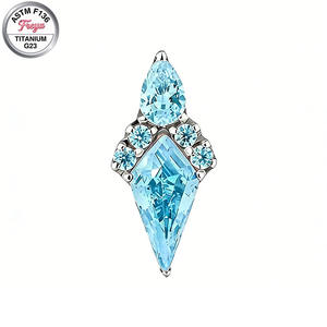 Pendientes de Moda con Zirconia, Titanio ASTM-F136, Diseño de Joyería, <span class=keywords><strong>Piercing</strong></span> para Labio, <span class=keywords><strong>Nariz</strong></span>, Tragus y Daith - Product Image 4