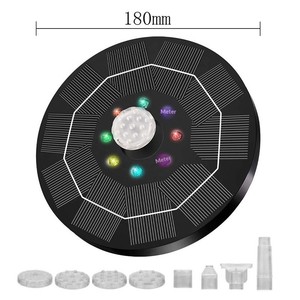<span class=keywords><strong>Fontaine</strong></span> <span class=keywords><strong>solaire</strong></span> pour oiseaux avec lumières LED flottantes multicolores, pompe de piscine et mangeoire. - Product Image 4