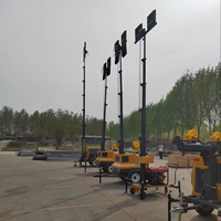 Tour d'éclairage mobile télescopique tout-terrain de 9 m avec éclairage LED pour l'illumination nocturne des mines en ciel ouvert et des événements en plein air