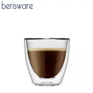 Berisware высококачественная прозрачная 2,7 Oz/80ml соковая чашка из боросиликатного стекла кофейная чашка стеклянная чашка с двойными стенками