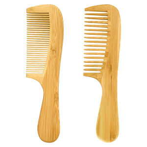 Wholesale Private Label Wide Tooth Bamboo Hair <strong>Comb</strong> <strong>Customizable</strong> Logo Big Wooden Barber Common <strong>Comb</strong> - Product Image 3
