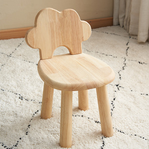 Tabouret en bois en forme de nuage, chaise pour enfants en bois massif, meubles durables pour enfants et adultes - Product Image 1