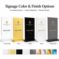 Support de signalétique d'hôtel en acrylique transparent, avec logo personnalisé, pour carte de bienvenue, présentoir de table ou de bureau, fabriqué en Chine