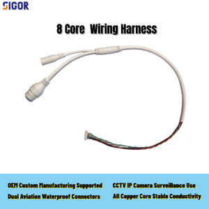Cablaggio per Telecamera IP 24V in Rame Puro a 8 Conduttori, Connettore Aviazione Maschio/Femmina 660mm, Alimentazione/Segnale CCTV, Personalizzato in Fabbrica <span class=keywords><strong>SIG</strong></span> - Product Image 1