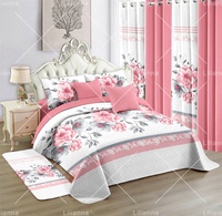 Parure de Lit King Size 12 Pièces 2024 avec Rideaux Assortis Style Américain 100 % Microfibre Motif Personnages
