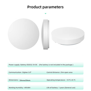 OEM ODM Mini tamaño compatible Alexa <span class=keywords><strong>Google</strong></span> Home funciona con pilas Pastable 1 botón Zigbee interruptor Tuya botón inteligente - Product Image 2