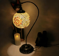 Lampes de table LED turques en fer forgé avec mosaïque artisanale Tokin-lighting (TL1L01), avec base d'ampoule AC E14, source de lumière fluorescente