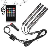 Luces Decorativas Interiores para Automóviles, Luz LED para Pies de Coche, Lámpara de Ambiente de 48 LED, Control Remoto/Voz/Aplicación