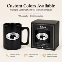 Tasses en céramique personnalisées souvenirs touristiques des États-Unis avec plaque métallique, design avec noms, pour grossistes en cadeaux