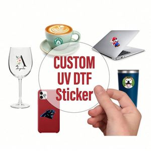 Autocollants 3D personnalisés pour verres à vin, imperméables, en verre, avec protection UV, transfert DTF pour verres à vin - Product Image 2
