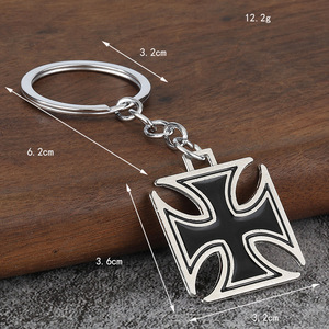 Llavero de moda pop personalizado con diseño retro de hip-hop y efecto de goteo de aceite, con colgante de flor cruzada vintage y elegante. - Product Image 3