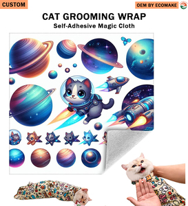 <span class=keywords><strong>Couverture</strong></span> de toilettage pour chat anti-évasion et anti-griffures, auto-adhésive, <span class=keywords><strong>personnalisable</strong></span>, pour coupe des ongles, utilisable également comme <span class=keywords><strong>couverture</strong></span> pour animaux et plaid - Product Image 1