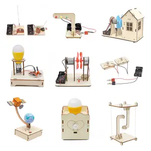 Kit de ensino de física escolar para adolescentes, kits de experimentos científicos de brinquedo DIY, energia eólica pequena, eletricidade, edifício educacional