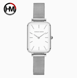 Montre-bracelet carrée pour femme HANNAH MARTIN 1241 à mouvement quartz, étanche, style simple et luxueux, idéale pour les affaires et les jeunes filles - Product Image 6